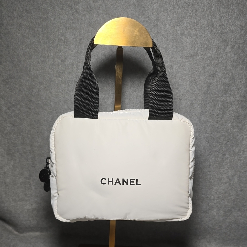 Chanel Parfum White and Black Nylon Toiletry Pouch